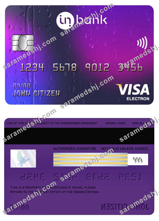 Estonia Inbank visa electron card